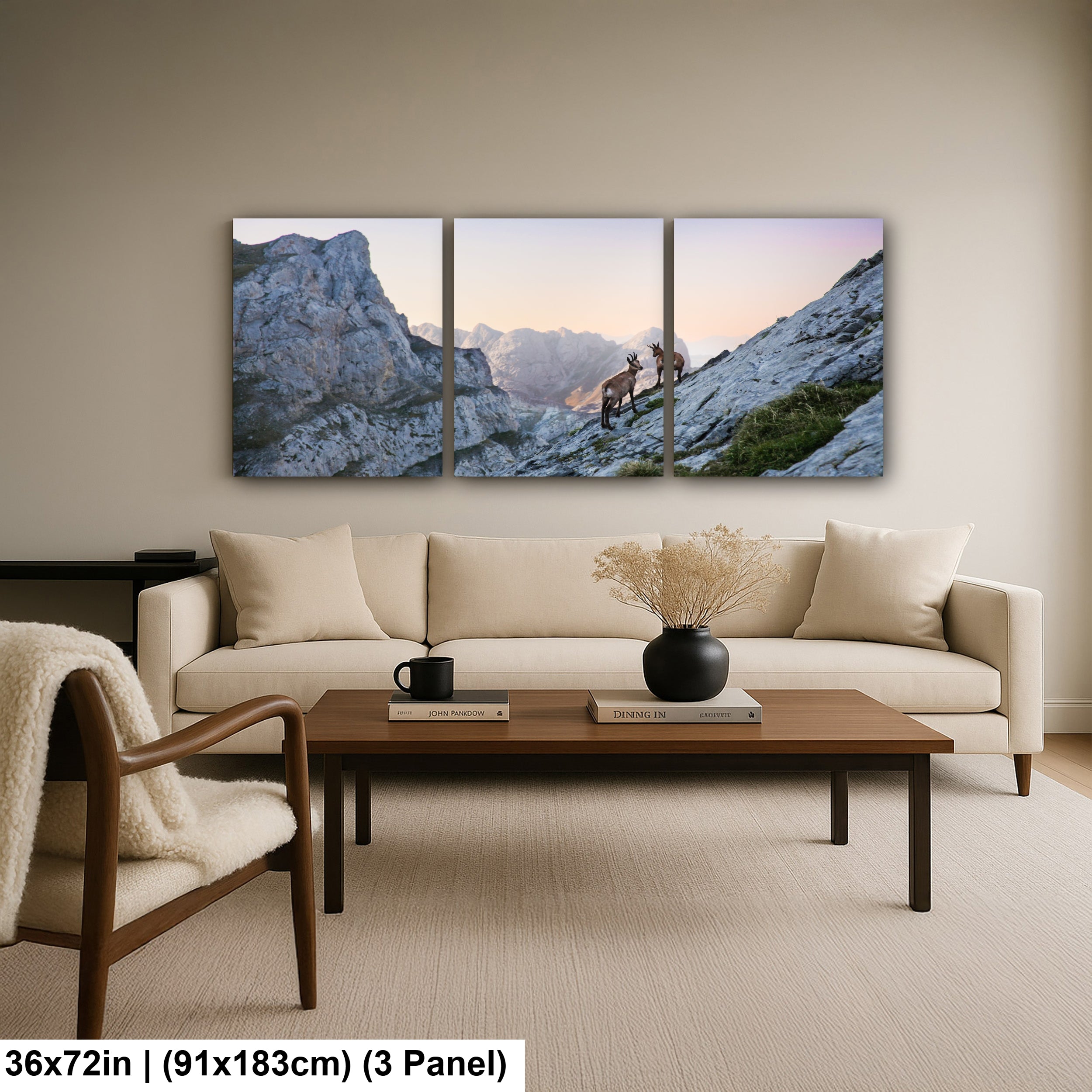 Mountain deers in Picos de Europa National Park, Spain, Asturias