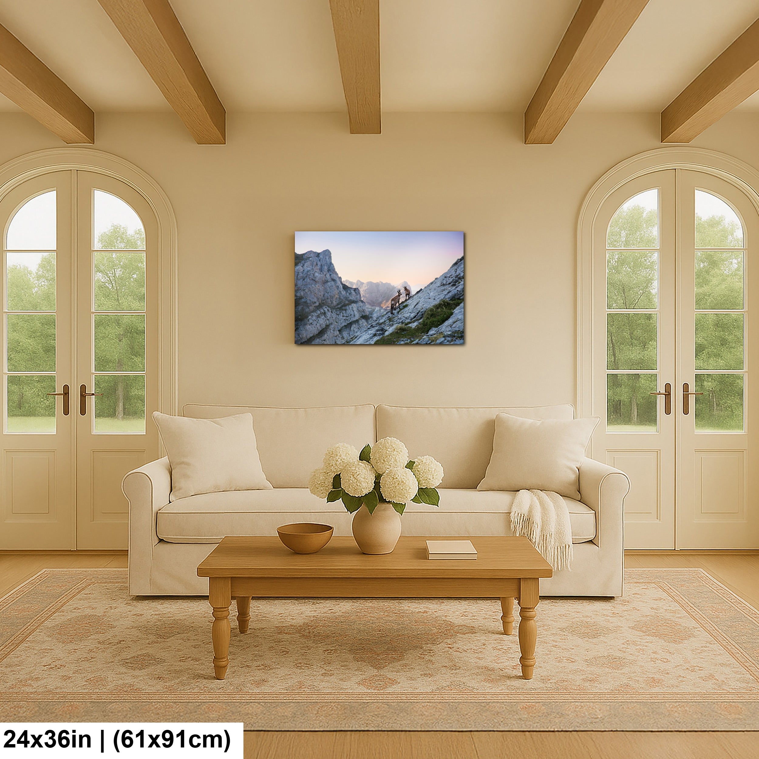 Mountain deers in Picos de Europa National Park, Spain, Asturias