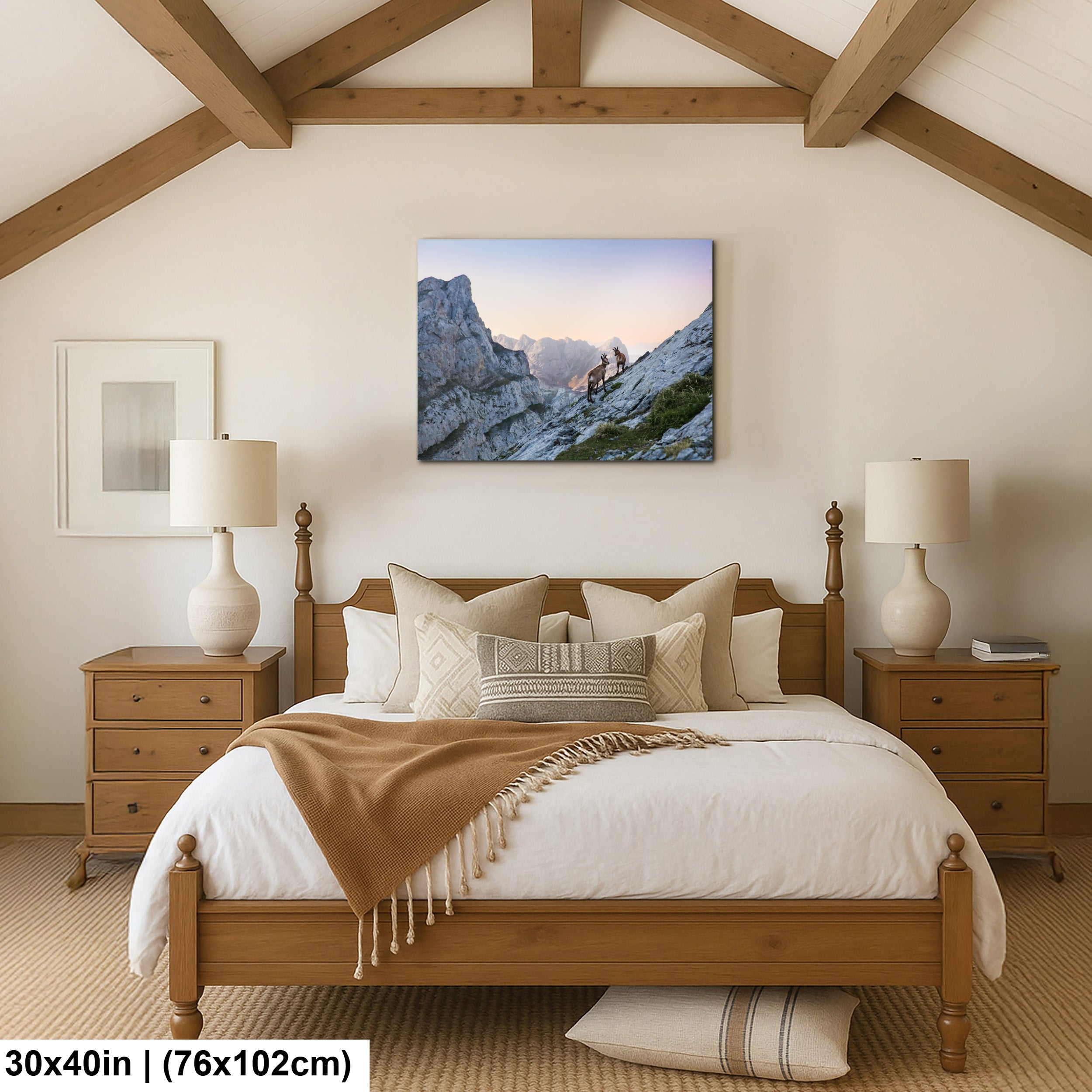 Mountain deers in Picos de Europa National Park, Spain, Asturias