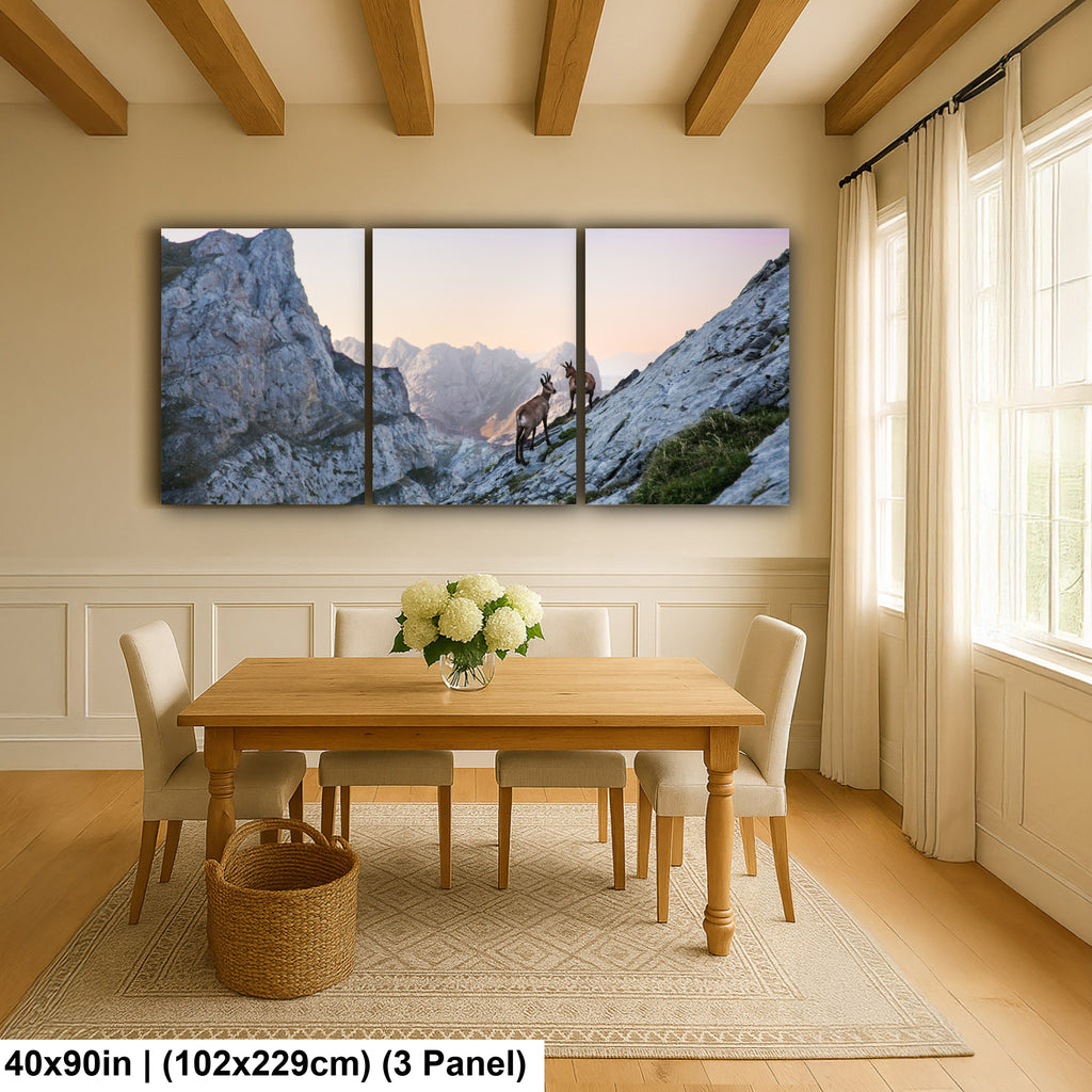 Mountain deers in Picos de Europa National Park, Spain, Asturias