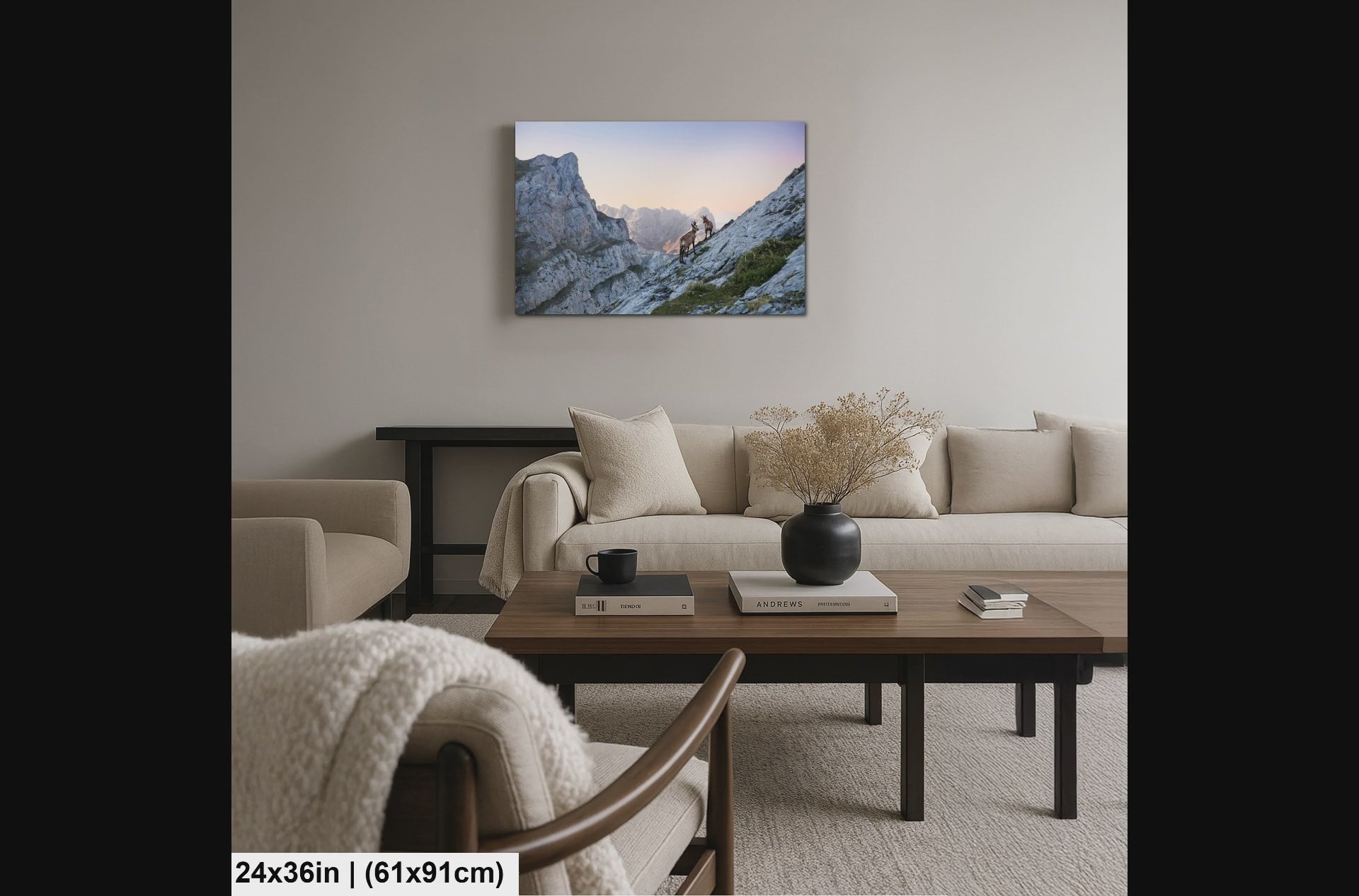 Mountain deers in Picos de Europa National Park, Spain, Asturias